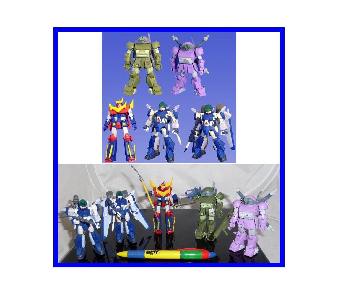 SET 5 Figure SUNRISE ROBOT Zambot Layzner Scopedog BANDAI JAPAN Trading Figures