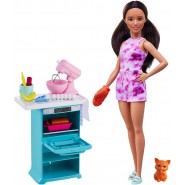 BARBIE CHEF Doll With KITCHEN OWEN PET CAT ORIGINAL Mattel HCD44