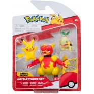 POKEMON Box 3 Mini Figure PIKACHU MAGMAR TURTWIG Originali BATTLE FIGURE PACK PKW2681