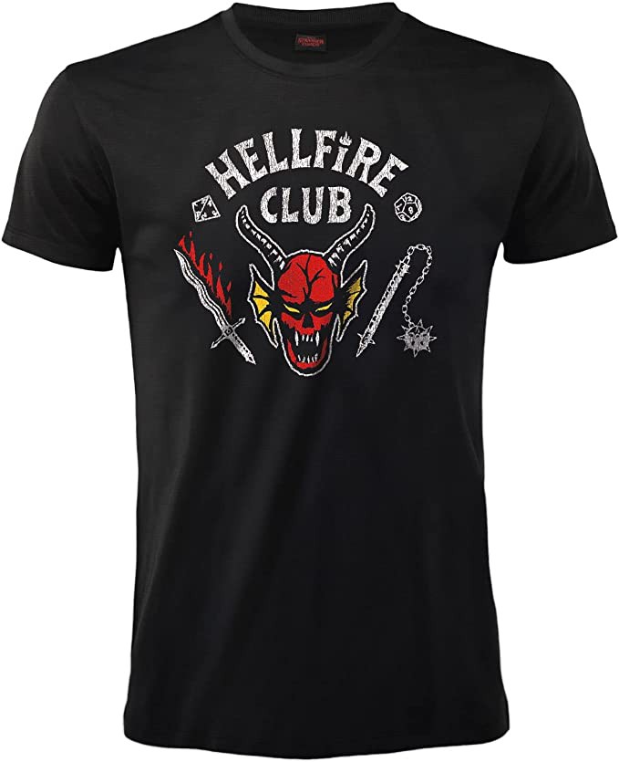 ОРИГИНАЛЬНАЯ футболка с логотипом КЛУБА СТРАННЫЕ вещи Maglietta NERA HELLFIRE CLUB
