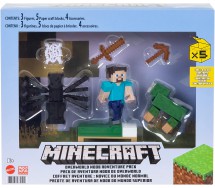 MINECRAFT Playset OVERWORLD NOOB ADVENTURE PACK FIRST DAY Originale MATTEL GYX22