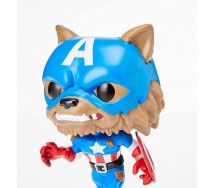 Figure CAPTAIN AMERICA CAPWOLF MARVEL Limited Edition 10cm Original FUNKO POP HEROES 882 Summer Convention 2021