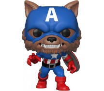 Figure CAPTAIN AMERICA CAPWOLF MARVEL Limited Edition 10cm Original FUNKO POP HEROES 882 Summer Convention 2021