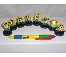 SET 8 Figures BLACK Stand 4cm Characters Animated Cartoon Minions