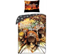 ATTACCO DEI GIGANTI Set Letto Singolo TRIO PROTAGONISTI Attack On Titans COPRIPIUMINO 140x200cm COTONE Originale