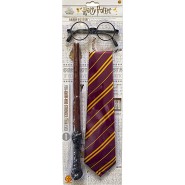 KIT per Costume HARRY POTTER Accessori BACCHETTA OCCHIALI e CRAVATTA Ufficiali RUBIE'S Carnevale