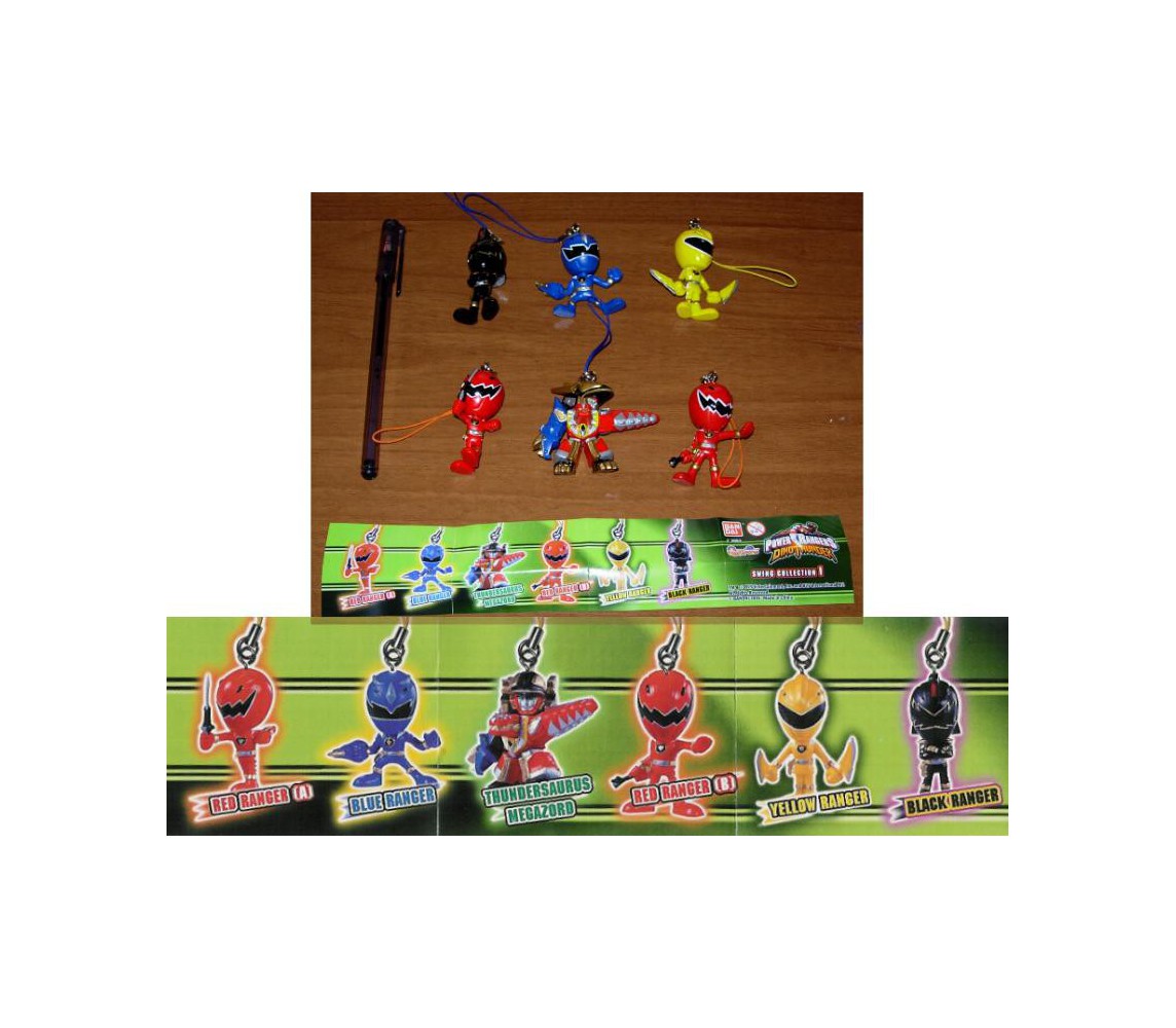 SET 6 Figure POWER RANGERS SWING Laccetto Dangler BANDAI Gashapon SUPER SENTAI