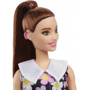 Doll BARBIE Brunette Ponytail Shift Dress Behind-the-Ear Hearing Aids Serie BARBIE Fashionistas HBV19 Mattel