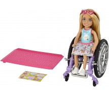 BARBIE Playset CHELSEA con SEDIA A ROTELLE e accessori ORIGINALE Mattel HGP29