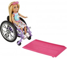 BARBIE Playset CHELSEA con SEDIA A ROTELLE e accessori ORIGINALE Mattel HGP29