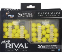 NERF Serie RIVAL Pack Box 20 + 20 two battle cases 40 Balls Yellow Refill ORIGINAL Hasbro B3483