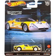 Die Cast Car Model Auto Car Culture Circuit Legends 1969 Alfa Romeo 33 Stradale Gialla Scale 1:64 7cm Hot Wheels HCJ91