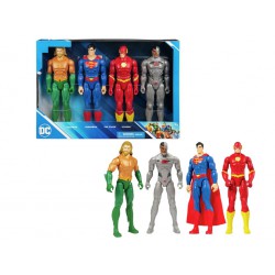 SUPER HEROES DC COMICS Special Box Set 4 Figures Action 30cm FLASH SUPERMAN CYBORG AQUAMAN Original SPIN MASTER SuperHeroes