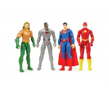 SUPER EROI DC COMICS Special Box Set 4 Figure Action 30cm FLASH SUPERMAN CYBORG AQUAMAN Originale SPIN MASTER SuperHeroes