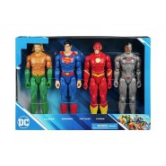 SUPER EROI DC COMICS Special Box Set 4 Figure Action 30cm FLASH SUPERMAN CYBORG AQUAMAN Originale SPIN MASTER SuperHeroes