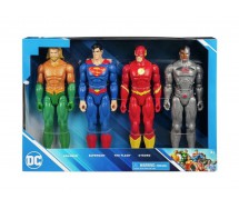 SUPER EROI DC COMICS Special Box Set 4 Figure Action 30cm FLASH SUPERMAN CYBORG AQUAMAN Originale SPIN MASTER SuperHeroes