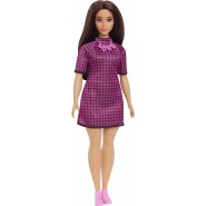 Doll BARBIE CURVY Black Hair Pink & Black Checkered Dress Serie BARBIE Fashionistas HBV20 Mattel