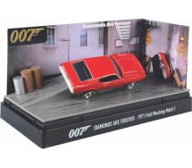 JAMES BOND 007 DIAMONDS ARE FOREVER Diorama Auto Die Cast Modellino Auto DieCast 1971 FORD MUSTANG MACH 1 Scala 1:64 MOTOR MAX