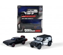 FAST FURIOUS 2 Models TEJ'S JEEP WRANGLER Grey DOM'S DODGE CHARGER R/T black 1/32 13cm Original JADA Toys