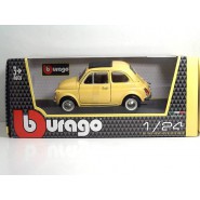 DieCast Model FIAT 500 1965 YELLOW Car Scale 1/24 13cm Driver ZHOU GUANYU Number 24 Original Die Cast Bburago 22098