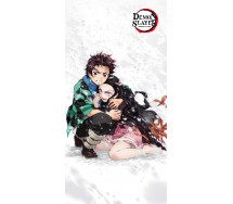DEMON SLAYER Tanjiro e Nezuko Telo Mare Spiaggia 70x140cm Cotone ORIGINALE Ufficiale DS-4328T