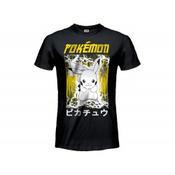 POKEMON T-Shirt Maglietta NERA PIKACHU Originale UFFICIALE