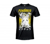 POKEMON T-Shirt Jersey BLACK PIKACHU Original OFFICIAL 