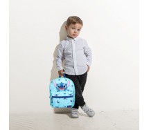 Zaino Zainetto STITCH Azzurro IMPRONTE da Lilo e Stitch Misura 30x25x11cm ORIGINALE Vadobag DISNEY