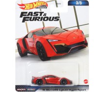 FAST AND FURIOUS Die Cast Car Model W MOTORS LYKAN HYPERSPORT Scale 1:64 6cm HotWheels HNW49