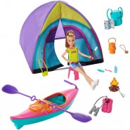 BARBIE Playset TEAM STACIE CAMPING Tent Canoa etc. ORIGINAL Mattel GJB58