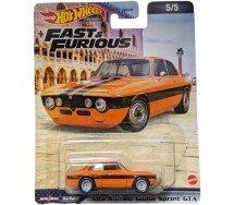 FAST AND FURIOUS Die Cast Car Model ALFA ROMEO GIULIA SPRINT GTA Scale 1:64 6cm HotWheels HKD29