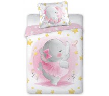 CUDDLES ELEFANTINA ROSA Set Lettino Bambino COPRIPIUMINO 100x135cm Cotone FARO