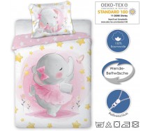 CUDDLES ELEFANTINA ROSA Set Lettino Bambino COPRIPIUMINO 100x135cm Cotone FARO
