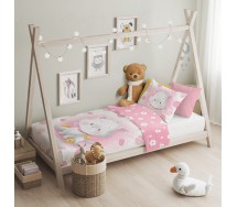 CUDDLES GATTINA Set Lettino per Bambini COPRIPIUMINO 100x135cm Cotone FARO