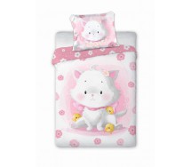 CUDDLES GATTINA Set Lettino per Bambini COPRIPIUMINO 100x135cm Cotone FARO