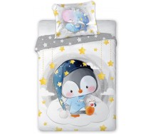 CUDDLES PINGUINO Set Letto LETTINO Bambino COPRIPIUMINO 100x135cm Cotone FARO
