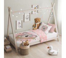 CUDDLES KOALA Set Letto Lettino ROSA COPRIPIUMINO 100x135cm Cotone FARO