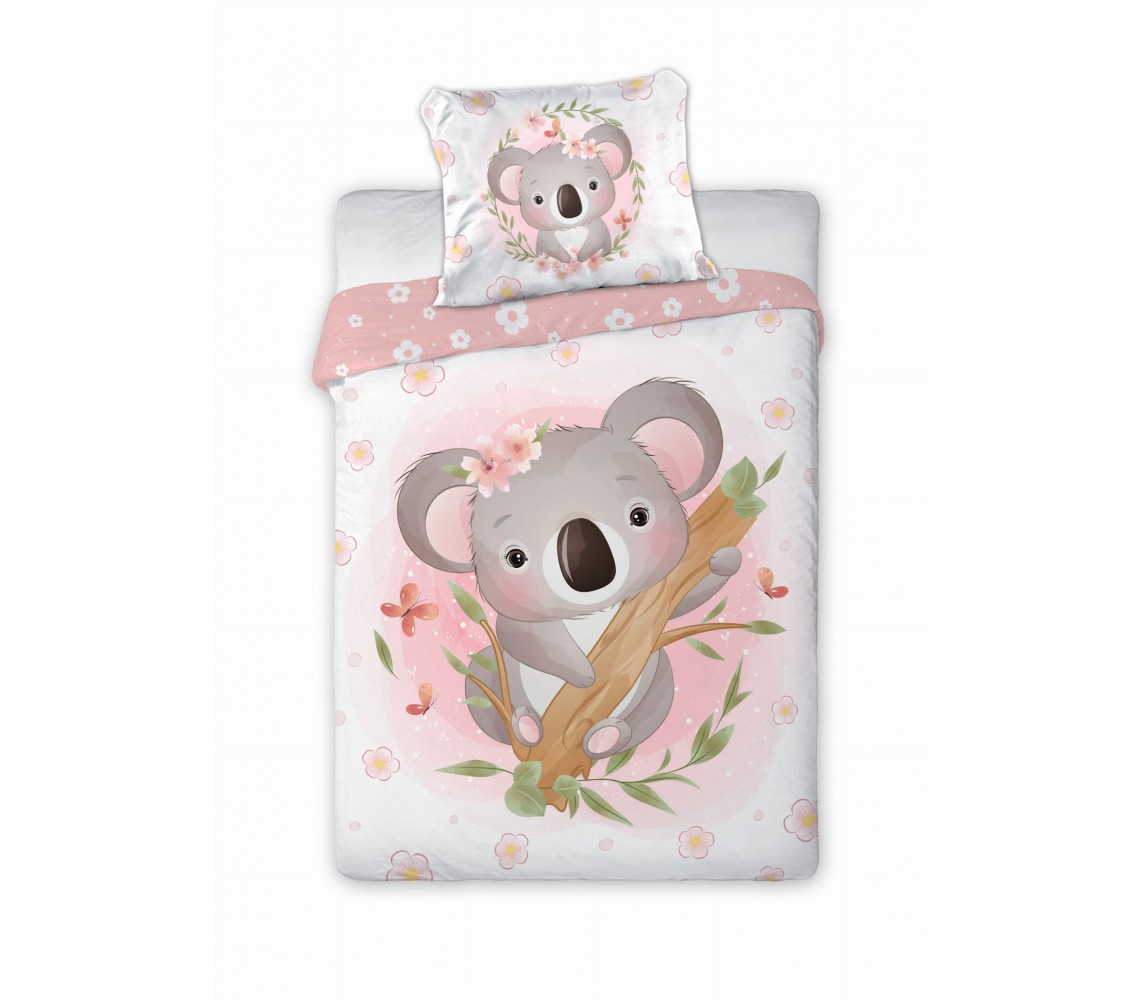 CUDDLES KOALA Set Letto Lettino ROSA COPRIPIUMINO 100x135cm Cotone FARO