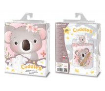 CUDDLES KOALA Set Letto Lettino ROSA COPRIPIUMINO 100x135cm Cotone FARO