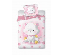 CUDDLES GATTINA Set Lettino per Bambini COPRIPIUMINO 100x135cm Cotone FARO