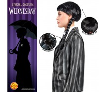 PARRUCCA NERA Donna Adulta WEDNESDAY Mercoledi' Addams Carnevale Halloween