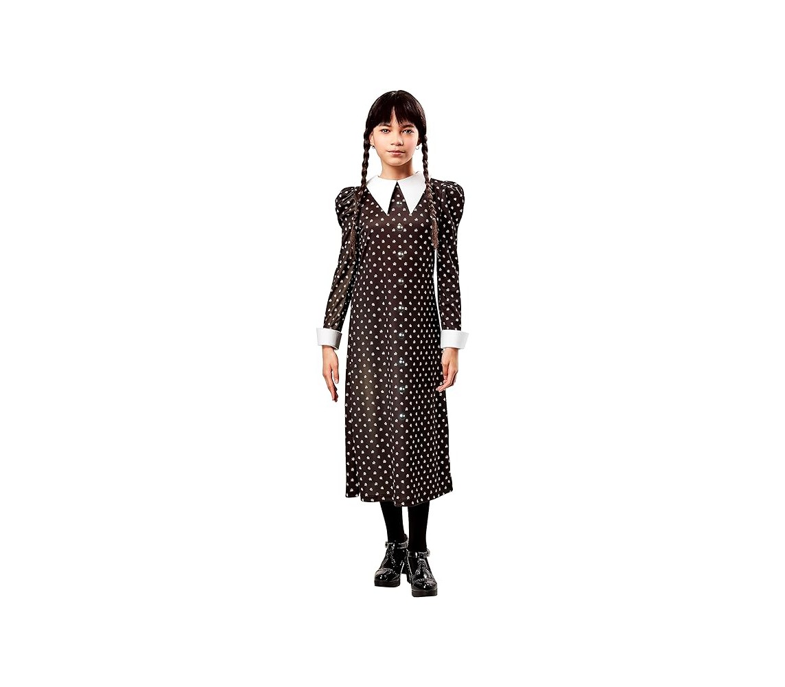 COSTUME CHILDREN Halloween Dress Wednesday Addams Rubie's Carnival