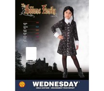 COSTUME BAMBINA Abito Classico Wednesday Mercoledi Addams Halloween Carnevale