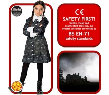 COSTUME CHILDREN Halloween Classic Dress Wednesday Addams Rubie's Carnival