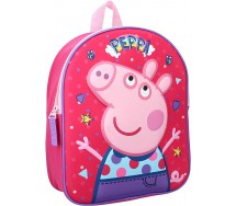 copy of Zaino PEPPA PIG rosa con righe orizzontali 3D 31x25cm Scuola Asilo Sport