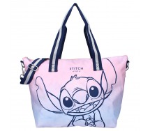 LILO e STITCH Aloha Borsa SHOPPER Rosa e Grigio 48x32x14cm Vadobag