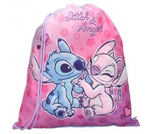 STITCH e ANGEL SACCA Borsa Gym Bag 44x36cm Ufficiale DISNEY Lilo e Stitch