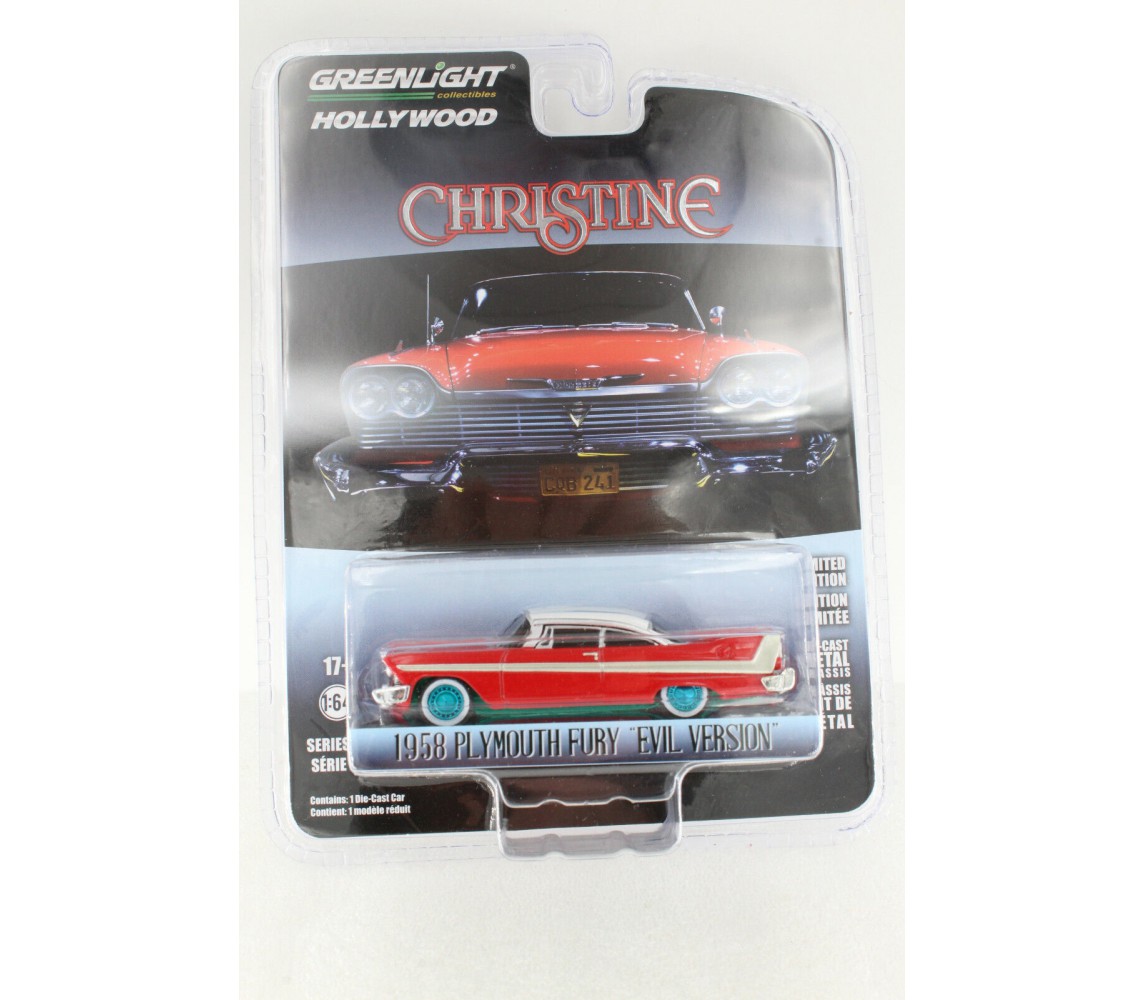 Model Car PLYMOUTH FURY 1958 Movie CHRISTINE CHASE Version SCALE 1/64 Greenlight