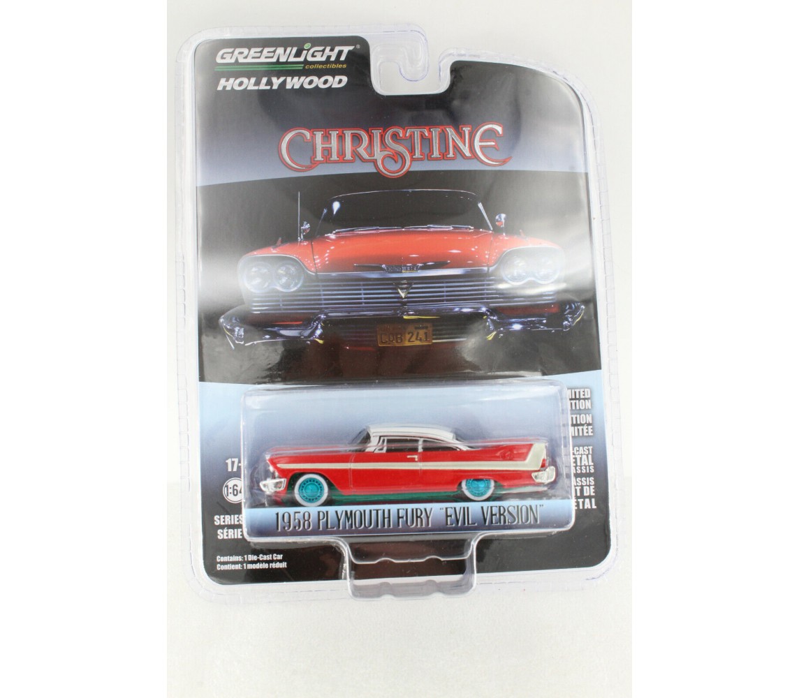 CHRISTINE MACCHINA INFERNALE Auto 1/64 PLYMOUTH FURY Vetri Scuri RUOTE VERDI