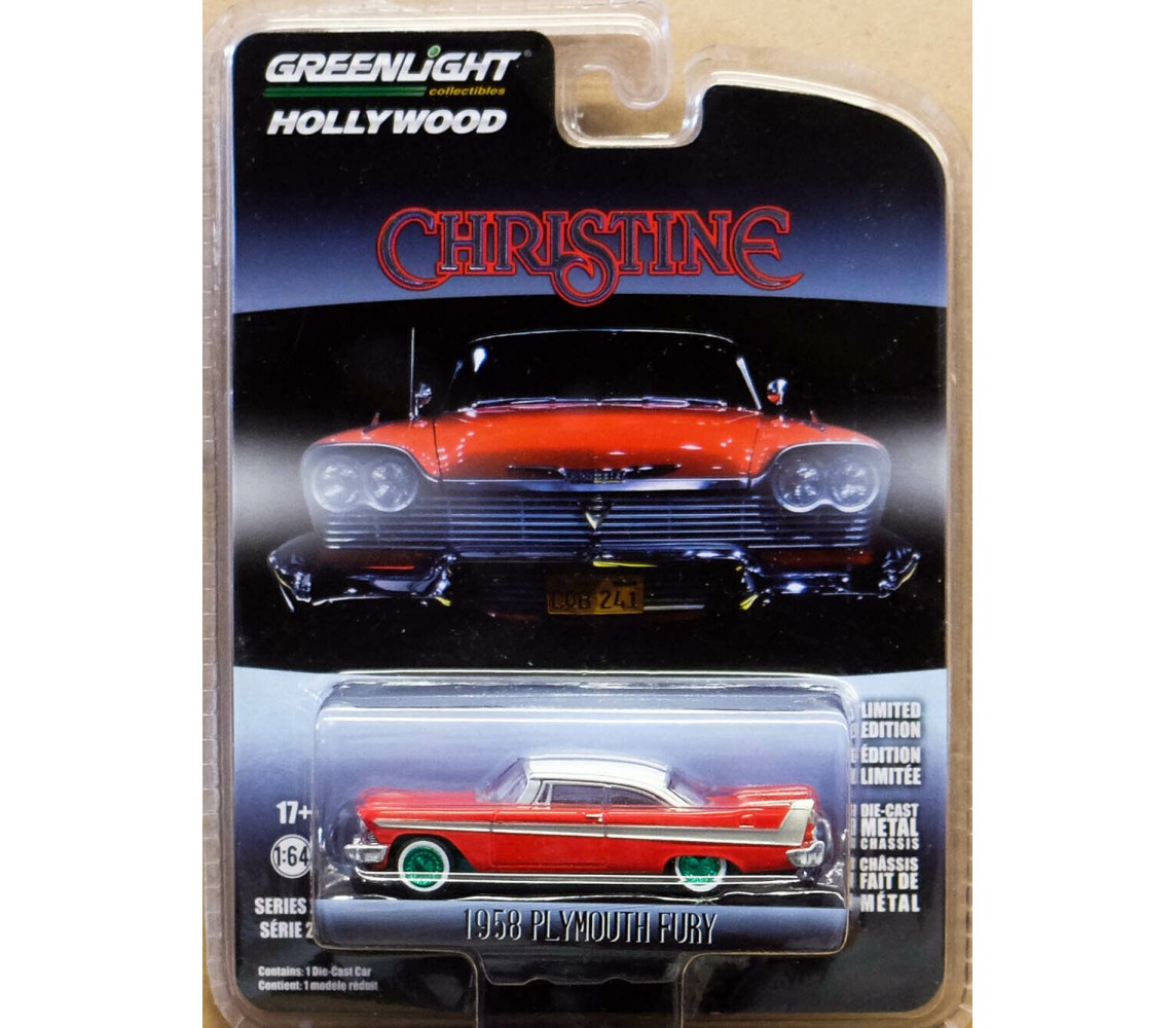 Model Car PLYMOUTH FURY 1958 Movie CHRISTINE CHASE Version SCALE 1/64 Greenlight